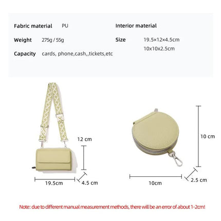 Light Blue 2-piece combination new mobile phone shoulder bag niche design one-shoulder messenger bag mobile phone bag multi-function wide shoulder strap mother-and-child bag