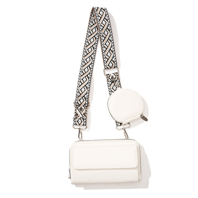 White 2-Piece Combination New Mobile Phone Shoulder Bag (Child Bag)