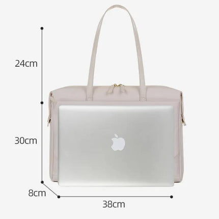 White Women’s Work Tote Bag – New Fashionable Laptop Bag, Large Capacity Business Briefcase, Commute & Office Tote