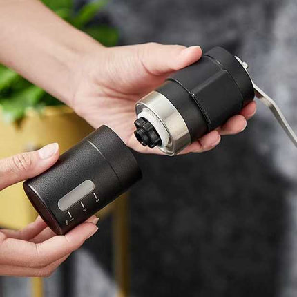 Black Portable Stainless Steel Coffee Grinder – shape and profile