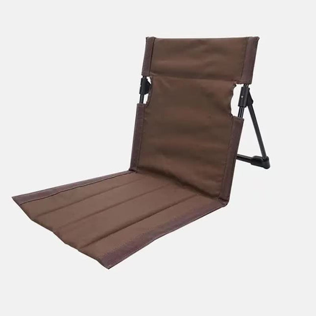 Brown Outdoor Folding Lawn Chair with Backrest - Lightweight