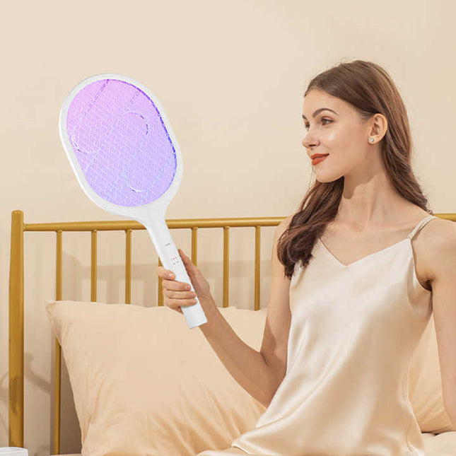 White Rechargeable Electric Mosquito Racket – product detail