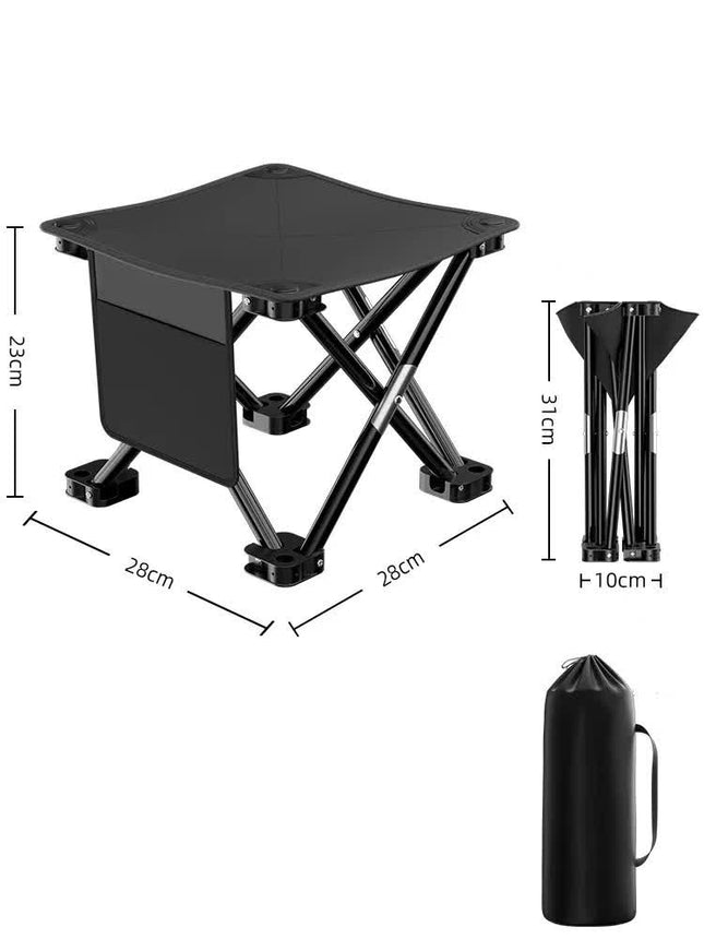 23 28cm Black Outdoor Folding Stool