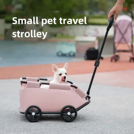 Black Compact Foldable Pet Stroller for Dogs and Cats - Lightweight Travel Pushchair for Small Pets, Teddy Dogs, and Cats - Portable and Collapsible Pet Buggy for Outdoor Adventures