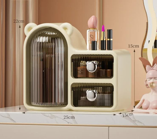 Black Rotating Desktop Cosmetic Organizer