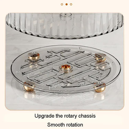 Green Luxury Rotating Storage Rack - Transparent Spice Organizer & Condiment Holder for Kitchen and Living Room, Desktop Rotating Tray for Efficient Storage