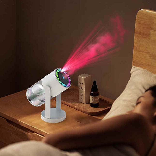 White Starry Sky Projection Humidifier USB Ultrasonic Car and Home Air Humidifier Mist Diffuser for – product detail