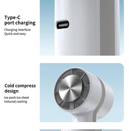 White Outdoor Handheld Cooling Fan – Mini Macaron Portable Desk Fan with Carabiner, Ideal for Home, Travel, and Hiking