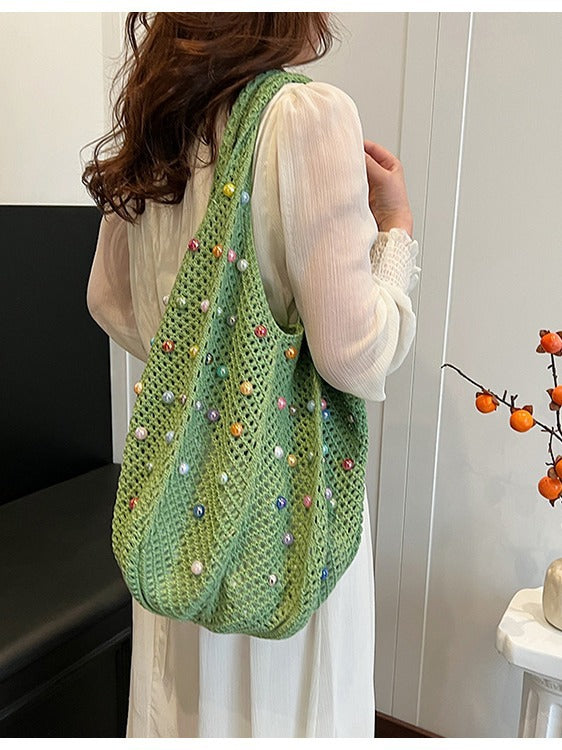 Green Summer Woven Handbag