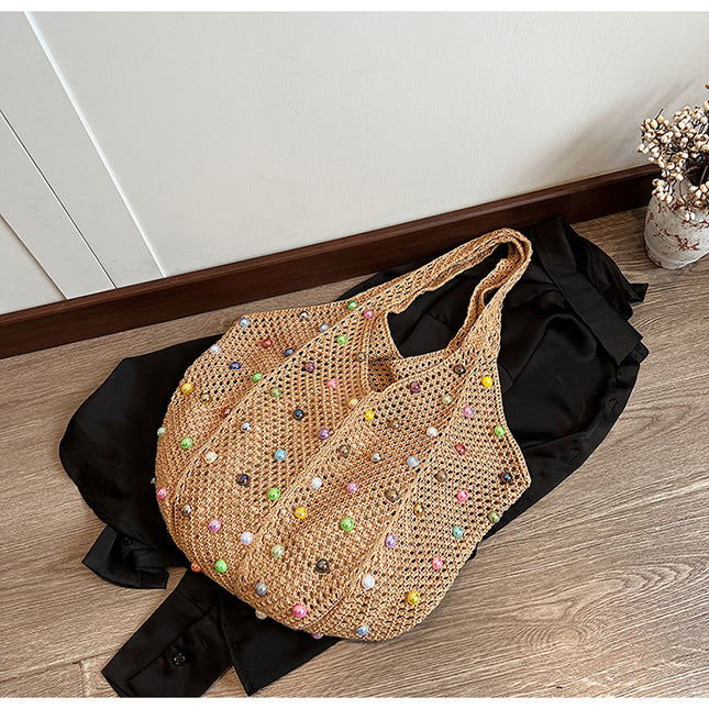 Brown Summer Woven Handbag