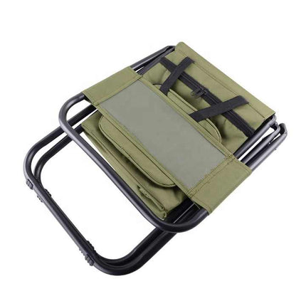 Blue Portable 3-In-1 Folding Camping Chair with Storage Bag, Backrest