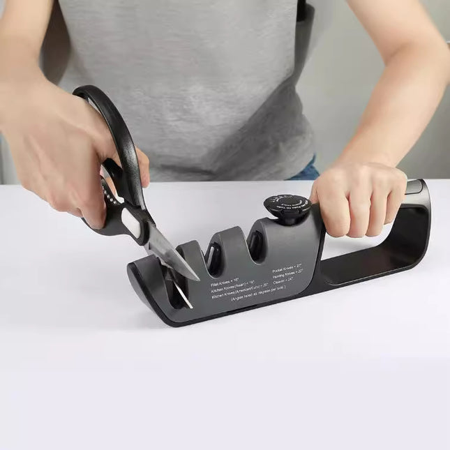Adjustable Multi-Functional Knife Sharpener with Angle Control for Kitchen Tools Scissors and Blades