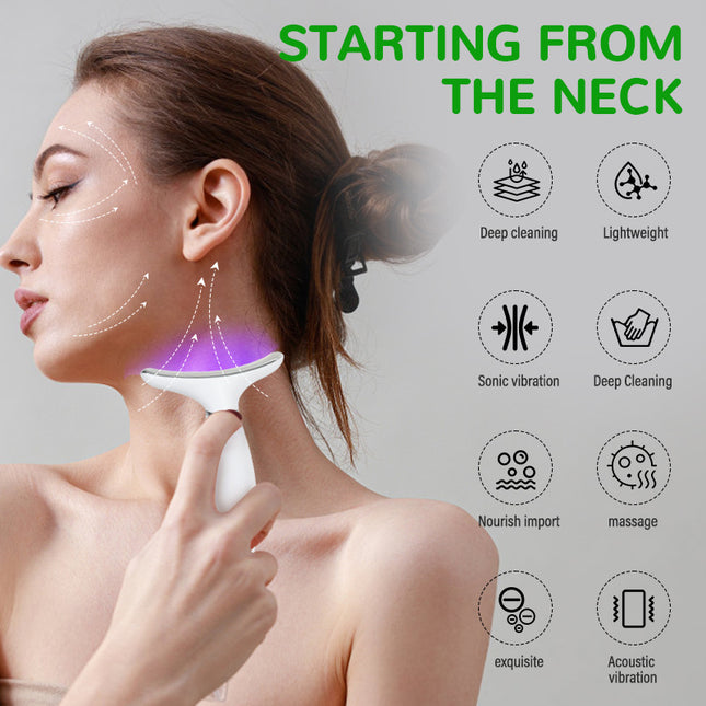 7-Color LED Neck Massager with Heat Therapy, 7 Modes