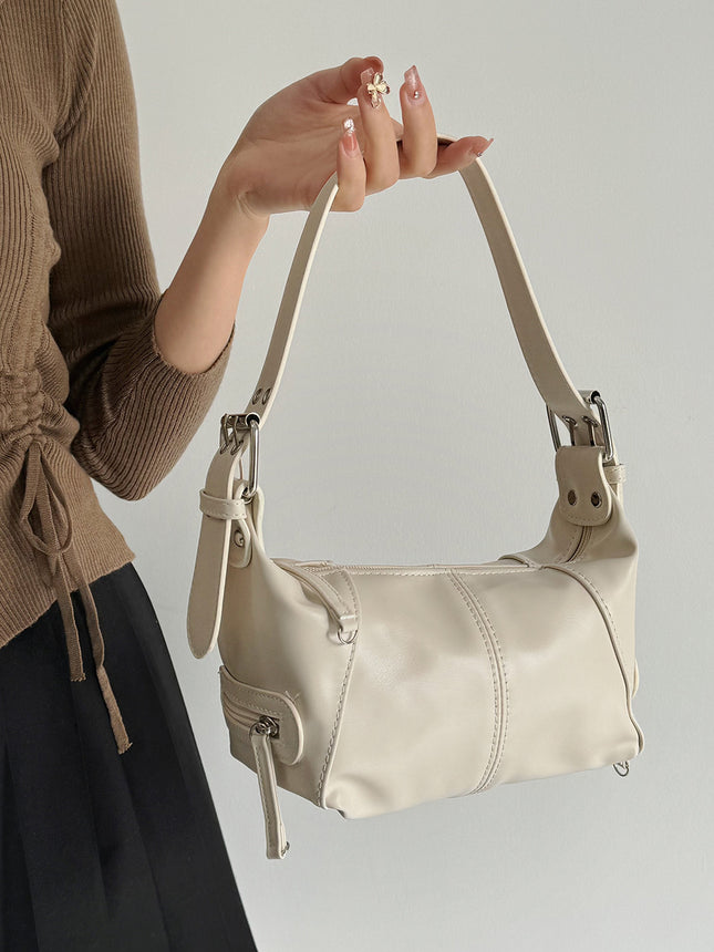 White Trendy Punk Shoulder Bag
