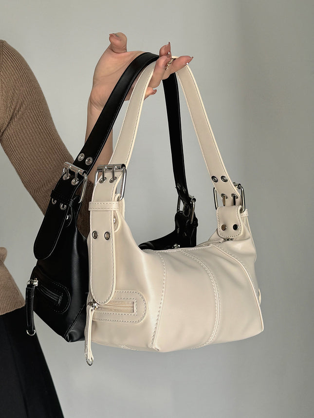 White Trendy Punk Shoulder Bag