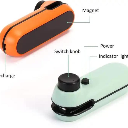 Green Portable Mini Food Vacuum Sealer - Convenient Household Snack Bag Sealing Machine