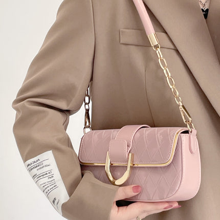 White Elegant Quilted Chain Shoulder Bag for Office Professionals | Simple and Fashionable Small Square Bag for Women