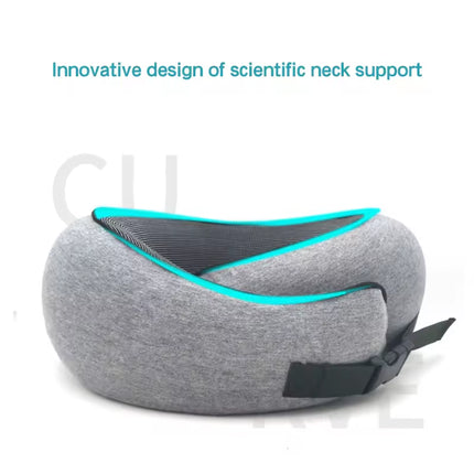 Black Buckle Tape Memory Foam U-Shaped Neck Pillow – design and finish