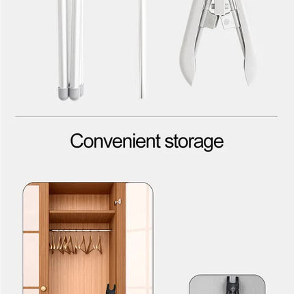 Grey Adjustable Foldable Garment Steamer Stand - Independent Support for Home Use