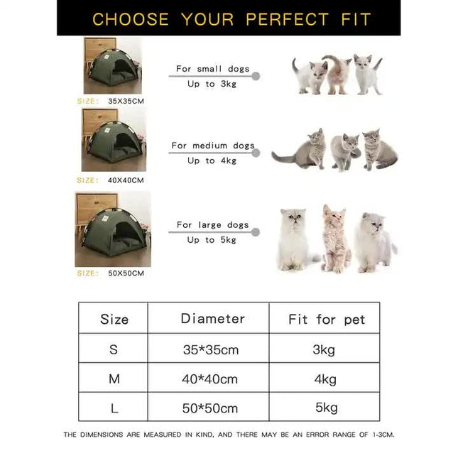 M Green Foldable Breathable Summer Pet Tent with Cooling Mat – product detail