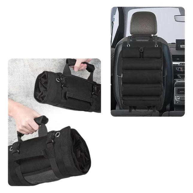 Car Tool Roll-Up Bag Portable Electrician & Woodworking Tool Organizer Multi-Pocket Storage – product detail