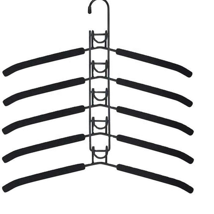 2 PCS Grey Children's Multi-Layer Foam Hanger, Detachable Non-Slip Clothes Rack, Space-Saving Wardrobe Organizer