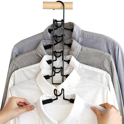 2 PCS Black Children's Multi-Layer Foam Hanger, Detachable Non-Slip Clothes Rack, Space-Saving Wardrobe Organizer