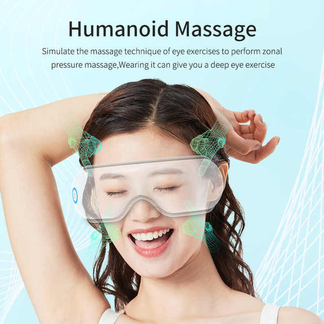 Pink Air Compression Eye Massager Heated Eye Massager with Vibration & Bluetooth Music Portable Eye Care – product detail