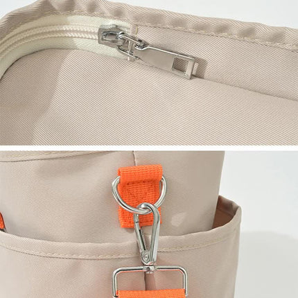Khaki Multi-Function Diaper Bag with Insulated Lining, Large Capacity Mommy Bag, Shoulder & Crossbody Baby Bag