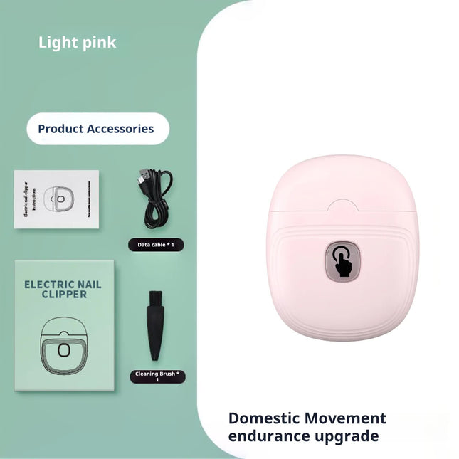 Pink Automatic Electric Nail Trimmer with LED Light