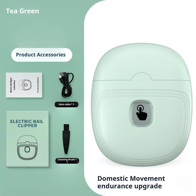 Light Green Automatic Electric Nail Trimmer with LED Light