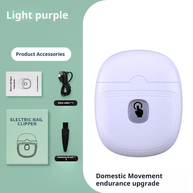 Purple Automatic Electric Nail Trimmer with LED Light