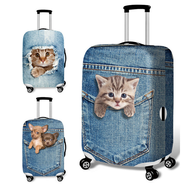 L 25-28 Inch Elastic Luggage Cover with Zipper Travel Suitcase Protector Scratch Resistant Luggage Cover – product detail