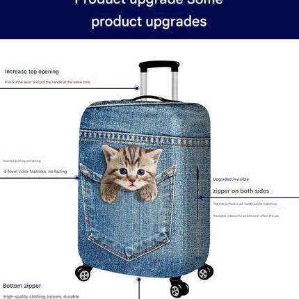M 21-24 Inch Elastic Luggage Cover with Zipper, Travel Suitcase Protector, Scratch Resistant Luggage Cover