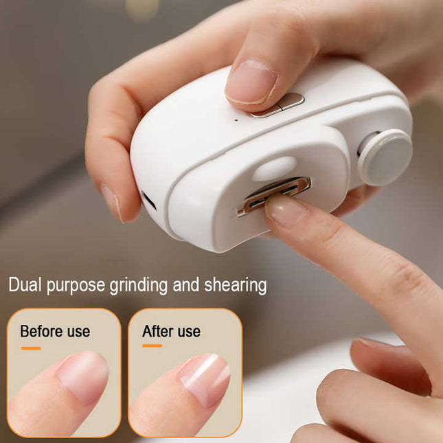 White Automatic Electric Nail Clipper & Grinder