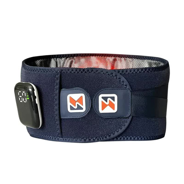 Dark Blue Wireless Heated Waist Massager with Lumbar Support