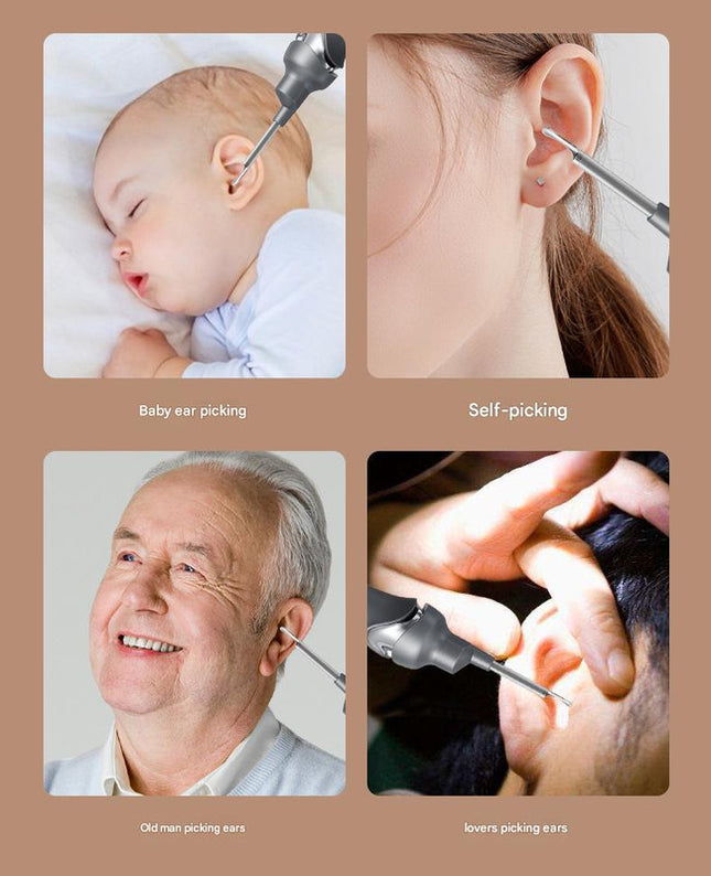 Black Rechargeable Visual Electric Ear Cleaner with LED Light – product detail
