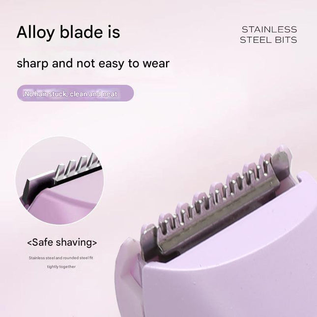Purple Portable Wireless Electric Hair Remover Dual-Head Rechargeable Mini Shaver for Women s Sensitive – product detail