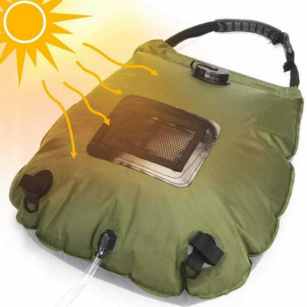 Blue Portable Solar Camping Shower Bag, Foldable 20L Outdoor Water Storage Bag with Temperature Display for Easy Use