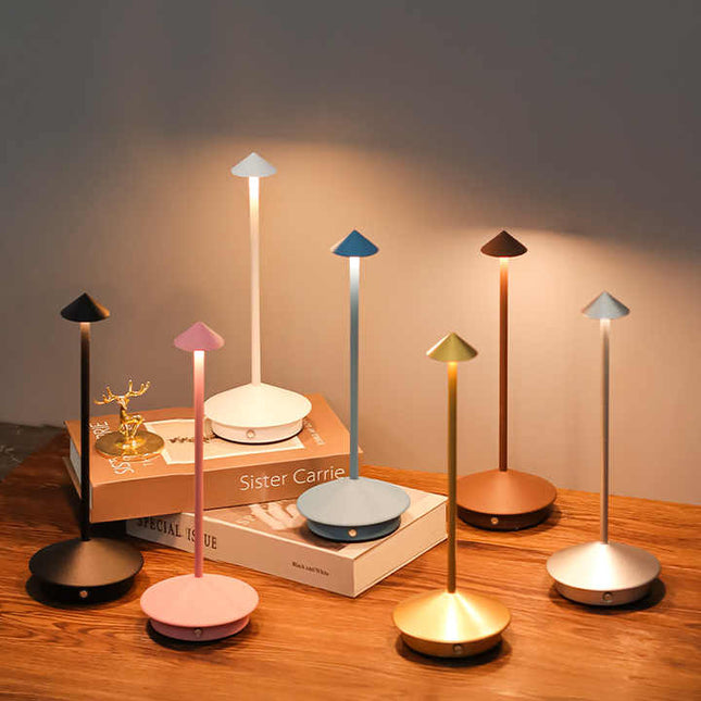 Black Modern Minimalist Aluminum LED Mushroom Night Light – product detail