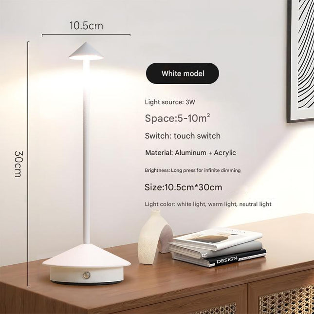 White Modern Minimalist Aluminum LED Mushroom Night Light