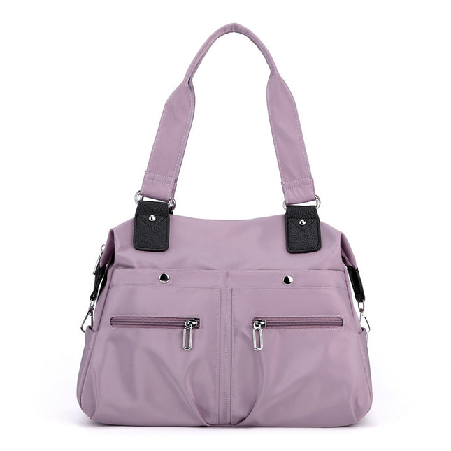 Purple Stylish Nylon Large Capacity Tote Bag for Work and Commute