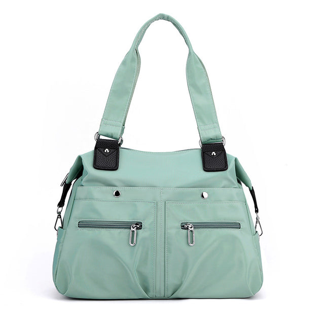 Light Green Stylish Nylon Large Capacity Tote Bag for Work and Commute