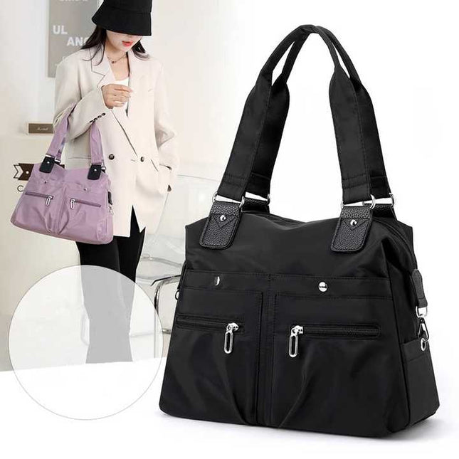 Light Green Stylish Nylon Large Capacity Tote Bag for Work and Commute
