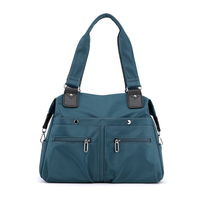 Dark Blue Stylish Nylon Large Capacity Tote Bag for Work and Commute