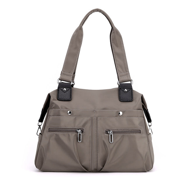 Brown Stylish Nylon Large Capacity Tote Bag for Work and Commute