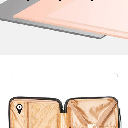 Pink Gray Mini 16-Inch Password-Protected ABS Storage and Carry-On Luggage Box | Front-Opening Cosmetic Organizer | Lightweight 1.46kg Travel Case