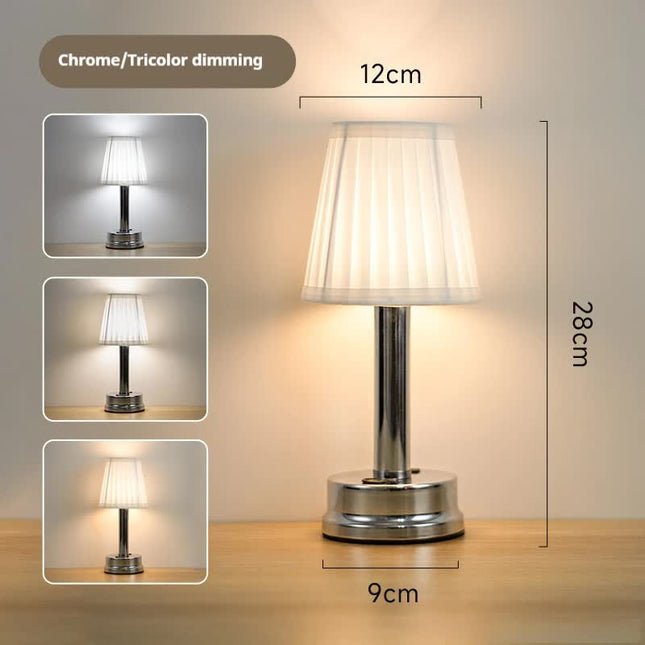 Silver Creative LED Rechargeable Table Lamp 3 Adjustable Light Modes Touch Control USB Charging