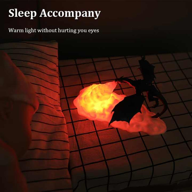 Red Fire Dragon 3D Printed LED Dragon Flame Night Light Unique Decorative Lamp for Desk Bedroom & Gift – product detail