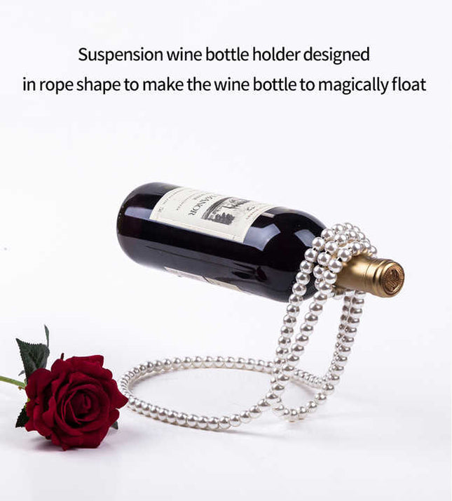 White Modern Floating Pearl Wine Bottle Holder – product detail
